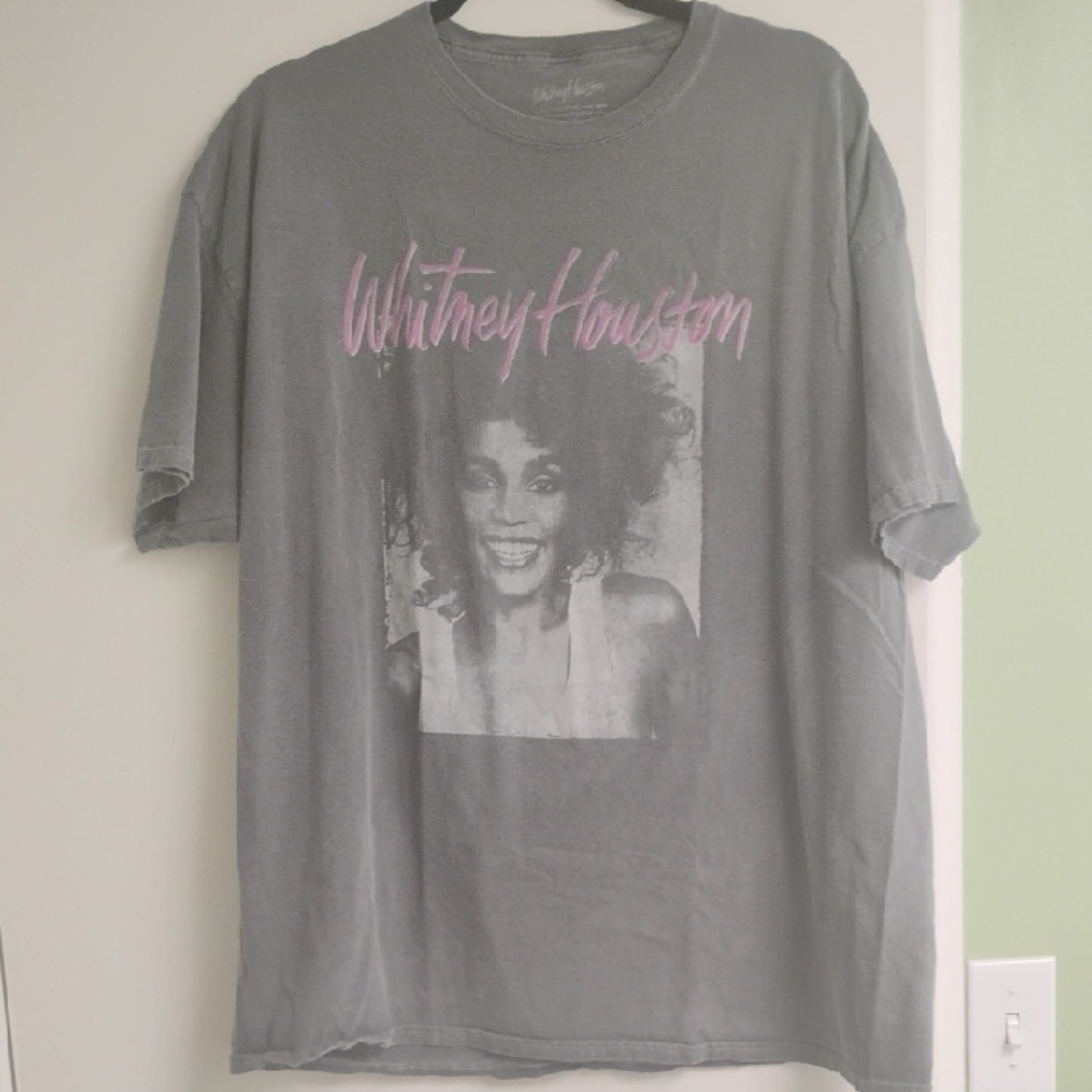 Oversized Gray and Pink Graphic Tee